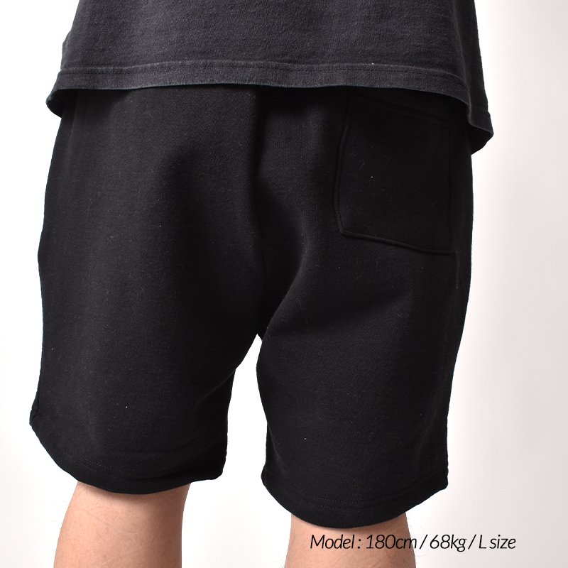 LOS ANGELES APPAREL 14oz Heavy Fleece Mid Short Pant BLACK