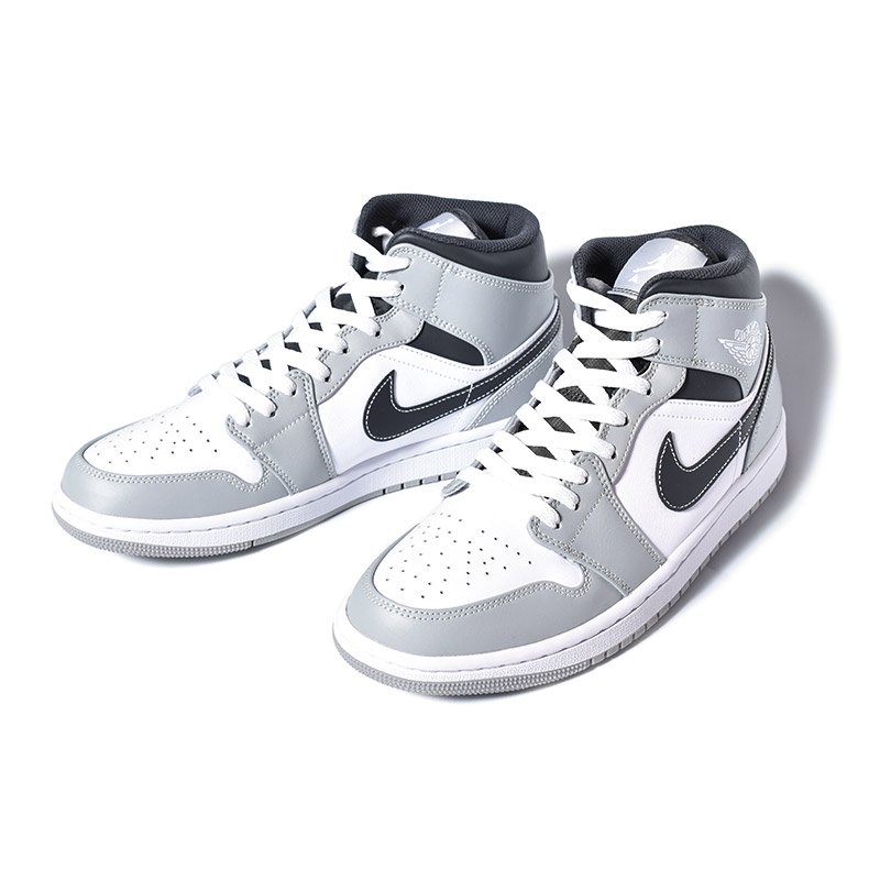 NIKE AIR JORDAN 1 MID “LIGHT SMOKE GREY/WHITE” ナイキ エア ジョーダン 1 ミッド スニーカー ( 白  ホワイト グレー 554724-078 ) - 海外限定 日本未発売 希少モデル スニーカー ショップ シューズ 大阪 北堀江 プレシャスプレイス【  IMPORT SHOES