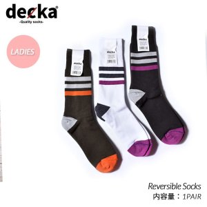 【レディース】decka -quality socks- Reversible Socks デカ クウォリティー リバーシブル ソックス ボーダー ライン ( 靴下 )