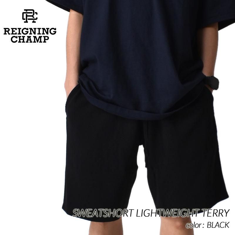 REIGNING CHAMP SWEATSHORT LIGHTWEIGHT TERRY BLACK レイニング