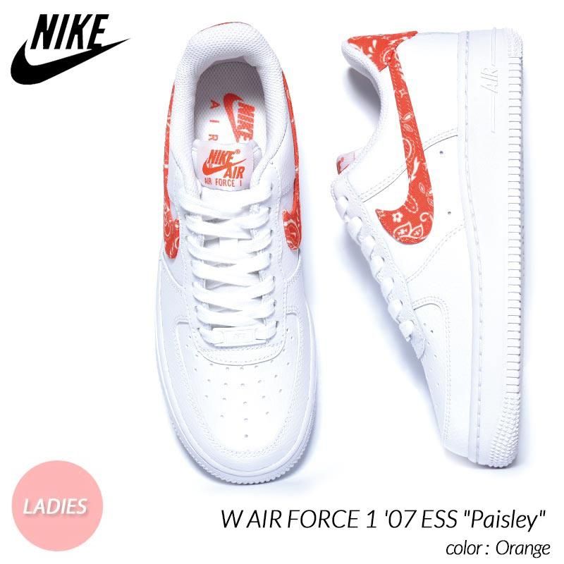 NIKE W AIR FORCE 1 '07 ESS Paisley Orange ナイキ ウィメンズ エアフォース スニーカー ( ペイズリー  レディース メンズ DJ9942-102 ) - 海外限定 日本未発売 希少モデル スニーカー ショップ シューズ 大阪 北堀江 プレシャスプレイス【  IMPORT SHOES u0026