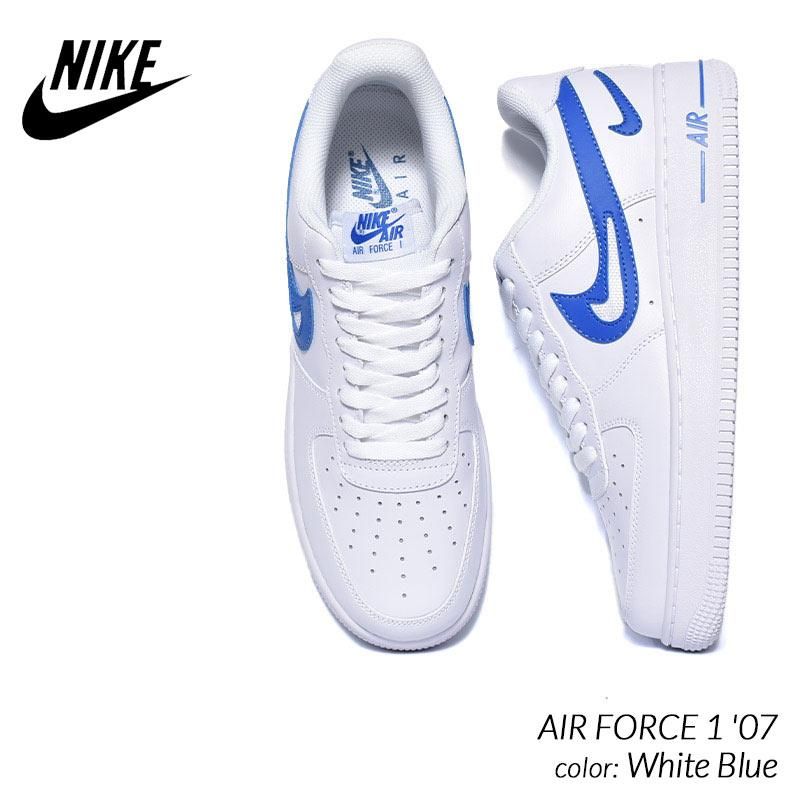 日本未発売 NIKE AIR FORCE 1 '07 FM ”CUT OUT SWOOSH”ナイキ エアフォース スニーカー ( 白 ホワイト 青  ブルー レザー DR0143-100 ) - 海外限定 日本未発売 希少モデル スニーカー ショップ シューズ 大阪 北堀江 プレシャスプレイス【  IMPORT SHOES