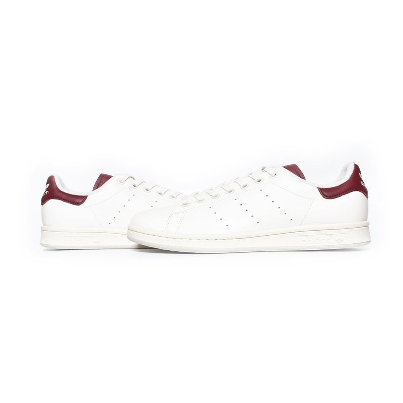 Adidas stan smith white clearance burgundy