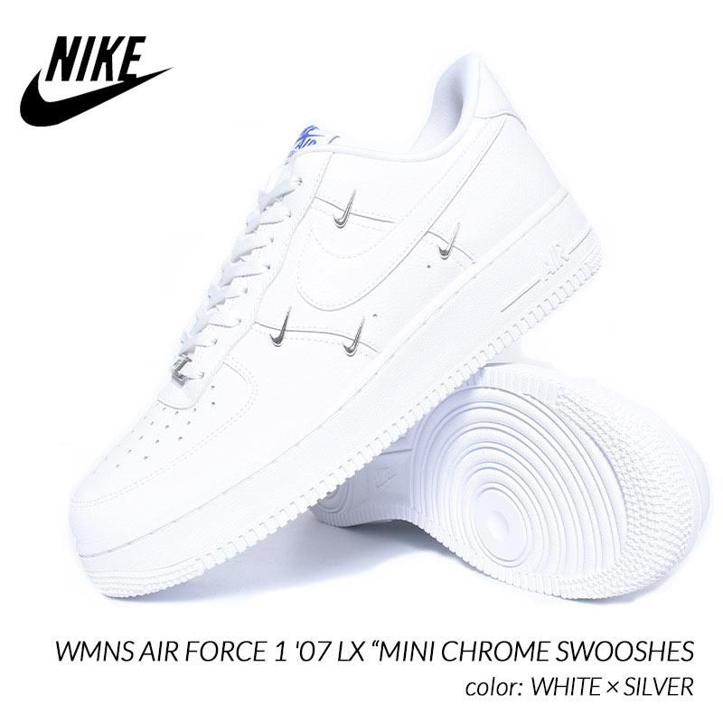 NIKE WMNS AIR FORCE 1 '07 LX “MINI CHROME SWOOSHES” WHITE ナイキ