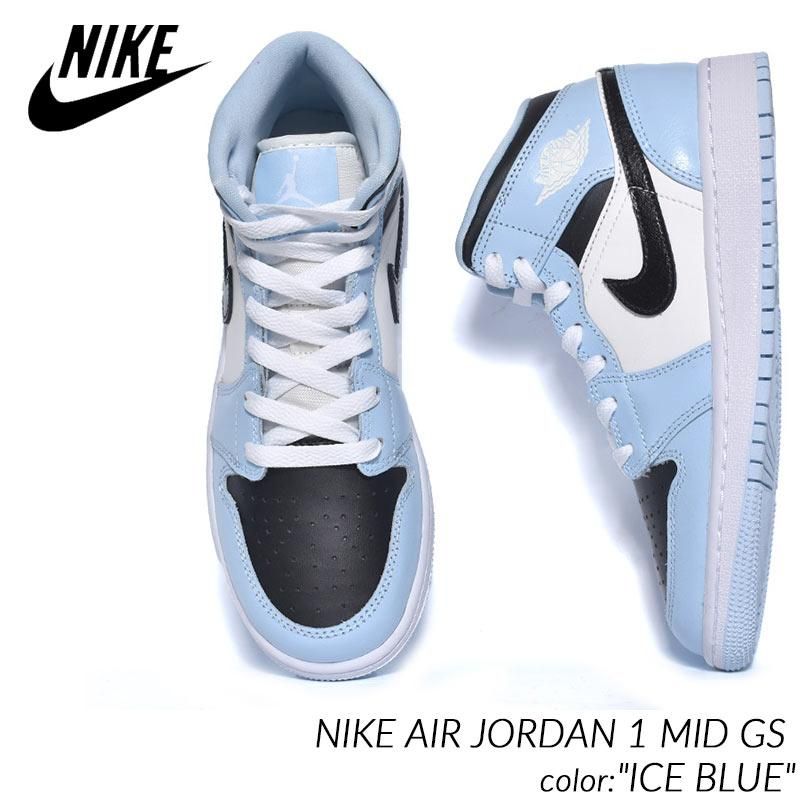 NIKE AIR JORDAN 1 MID GS ICE BLUE ナイキ エアジョーダン ミッド スニーカー ( 青 ブルー レディース  ウィメンズ 555112-401 ) - 海外限定 日本未発売 希少モデル スニーカー ショップ シューズ 大阪 北堀江 プレシャスプレイス【  IMPORT SHOES u0026