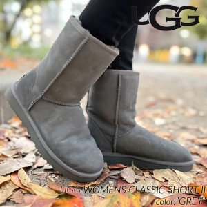 UGG WOMENS CLASSIC SHORT II GREY アグ ムートンブーツ クラシック ショート 2 レディース ( グレー 灰色 BOOTS 1016223 )