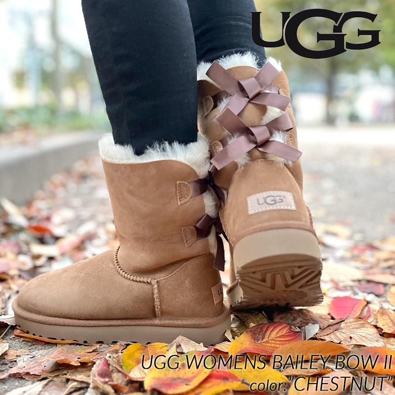 UGG WOMENS BAILEY BOW II CHESTNUT  ࡼȥ֡ ٥꡼ ܥ 2 ǥ ( ١ 㿧  ܥ BOOTS 1016225 )