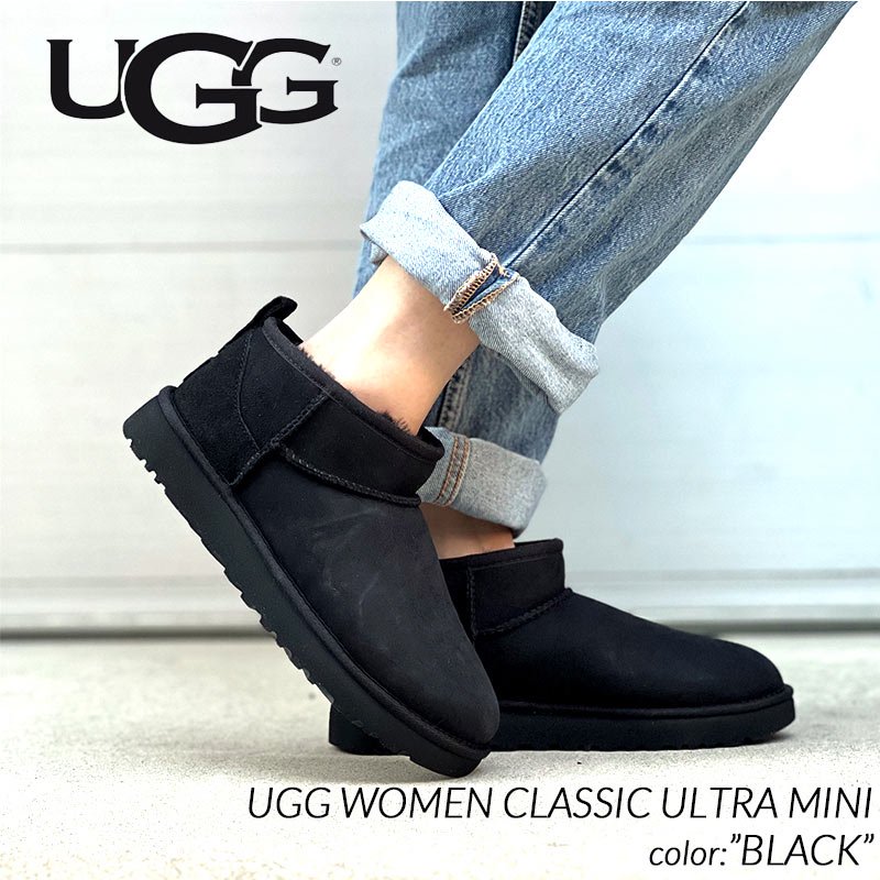 UGG アグ CLASSIC ウルトラミニ ULTRA MINI ブラック - ブーツ