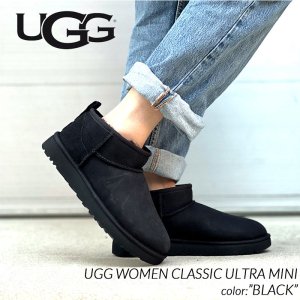 UGG WOMEN CLASSIC ULTRA MINI BLACK アグ ムートンブーツ クラシック ウルトラ ミニ レディース ( 黒 ブラック BOOTS 1116109 )