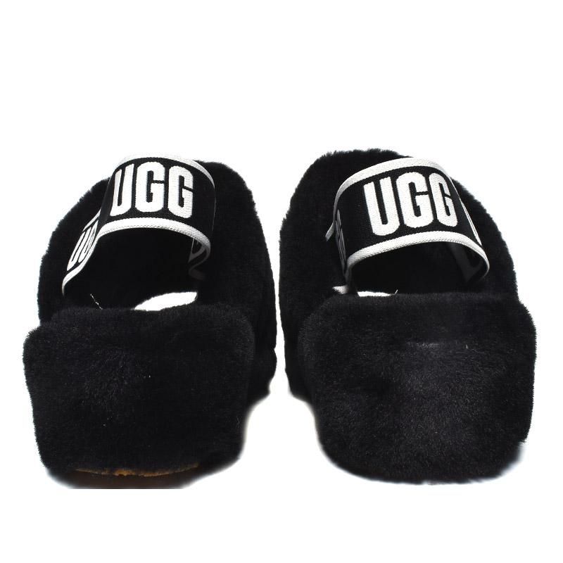UGG W FLUFF YEAH SLIDE BLACK アグ ウィメンズ フラッフ イヤー