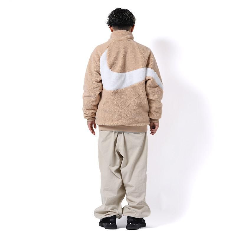 NIKE BIG SWOOSH BOA JACKET BEIGE × WHITE ナイキ ビッグ スウッシュ