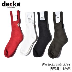 【レディース】decka -quality socks- Pile Socks - Embroidery Cupid デカ クオリティー パイルソックス ショートレングス ソックス 靴下