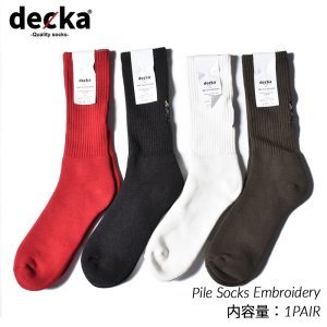 【メンズ】decka -quality socks- Pile Socks - Embroidery Baseball デカ クオリティー パイルソックス ショートレングス ソックス 靴下