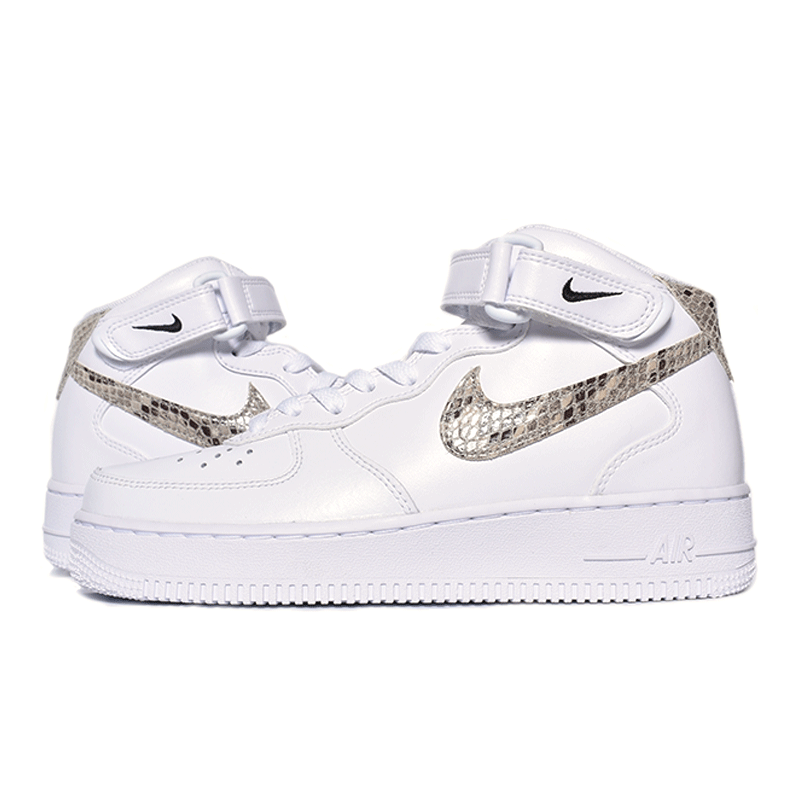 NIKE WMNS AIR FORCE 1 07 MID 白 スネーク 24.5