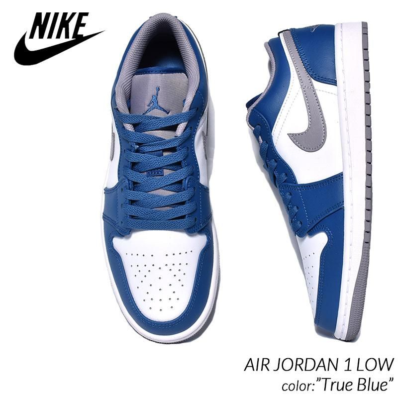 Nike Air Jordan 1 Low True Blue Cement Sneakers 553558-412 Men's & GS Sizes  New