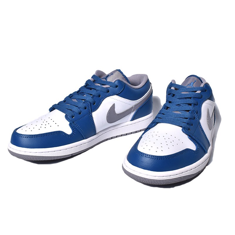 NIKE AIR JORDAN 1 LOW True Blue ナイキン ジョーダン 1 ロー スニーカー ( 白 ホワイト 青 ブルー  トゥルーブルー メンズ 553558-412 ) - 海外限定 日本未発売 希少モデル スニーカー ショップ シューズ 大阪 北堀江  プレシャスプレイス【 IMPORT