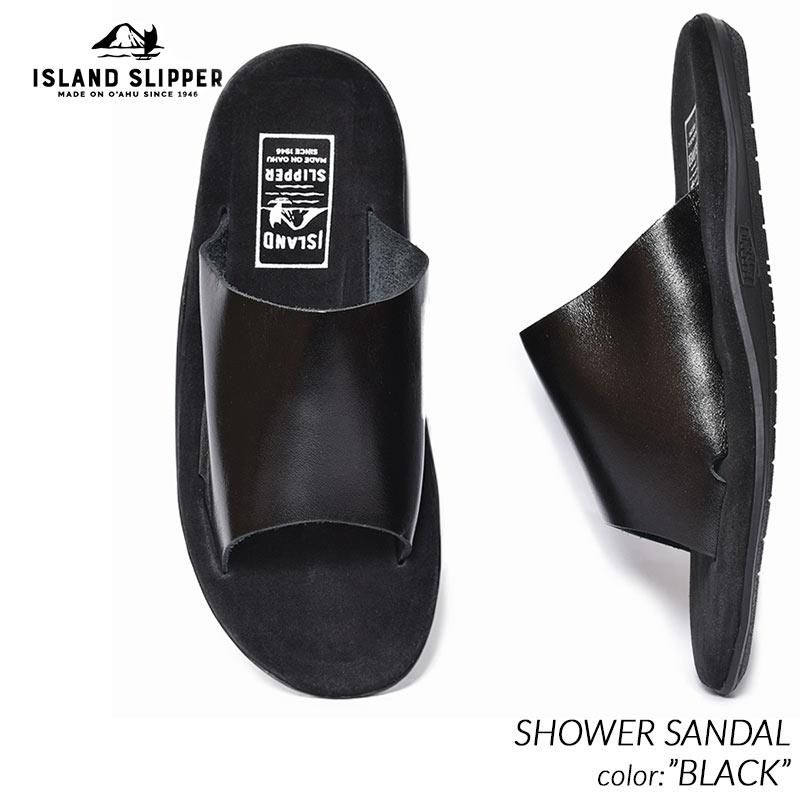 ISLAND SLIPPER SHOWER SANDAL BLACK アイランド スリッパ シャワー サンダル レザー スエード ( 黒 ブラック  メンズ PBS705 ) - 海外限定 日本未発売 希少モデル スニーカー ショップ シューズ 大阪 北堀江 プレシャスプレイス【 IMPORT  SHOES u0026 CLOTHES SHOP