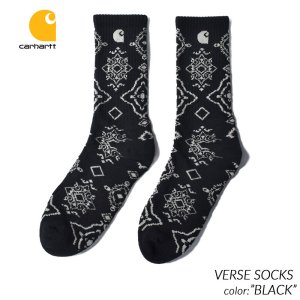 CARHARTT WIP VERSE SOCKS BLACK カーハート ヴァース ソックス 靴下 ペイズリー ( メンズ レディース ユニセックス I030636-2 )