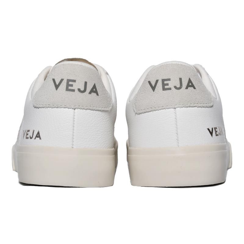 【美品】VEJA 37 Campo LOGOスニーカー シボ革レザー　ホワイト 美品】VEJA 37 Campo LOGOスニーカー シボ革レザー ホワイト