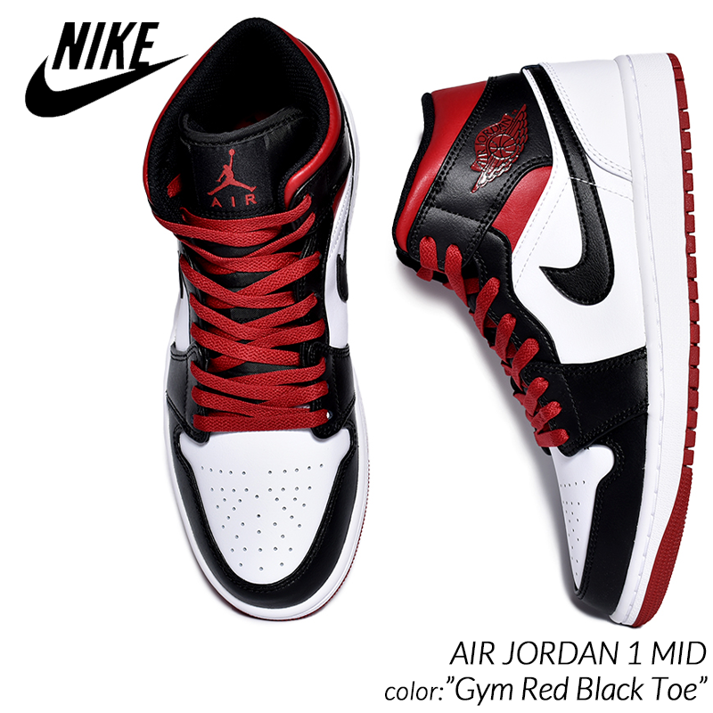 Nike AirJordan1 mid Chicago black toe