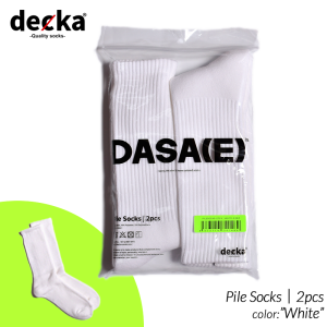 decka -quality socks- Pile Socks｜2pcs White デカ クオリティー パイル ソックス ( 2足セット 靴下 白 ホワイト メンズ レディース DA-06 )