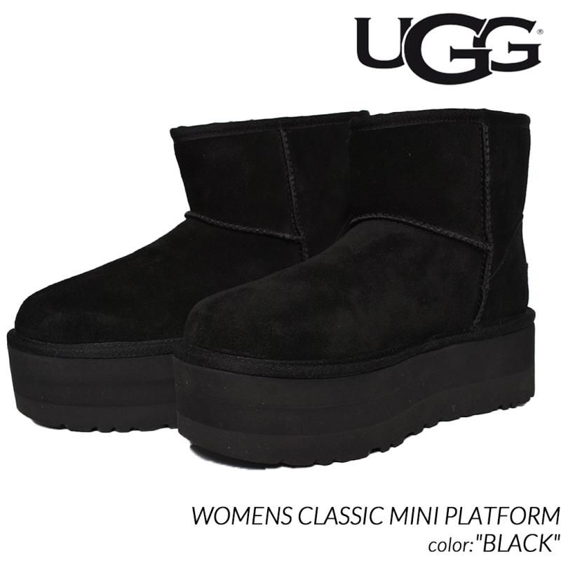 UGG WOMENS CLASSIC MINI PLATFORM BLACK  ࡼȥ֡ 饷å ߥ ץåȥե ǥ (   BOOTS 1134991 )