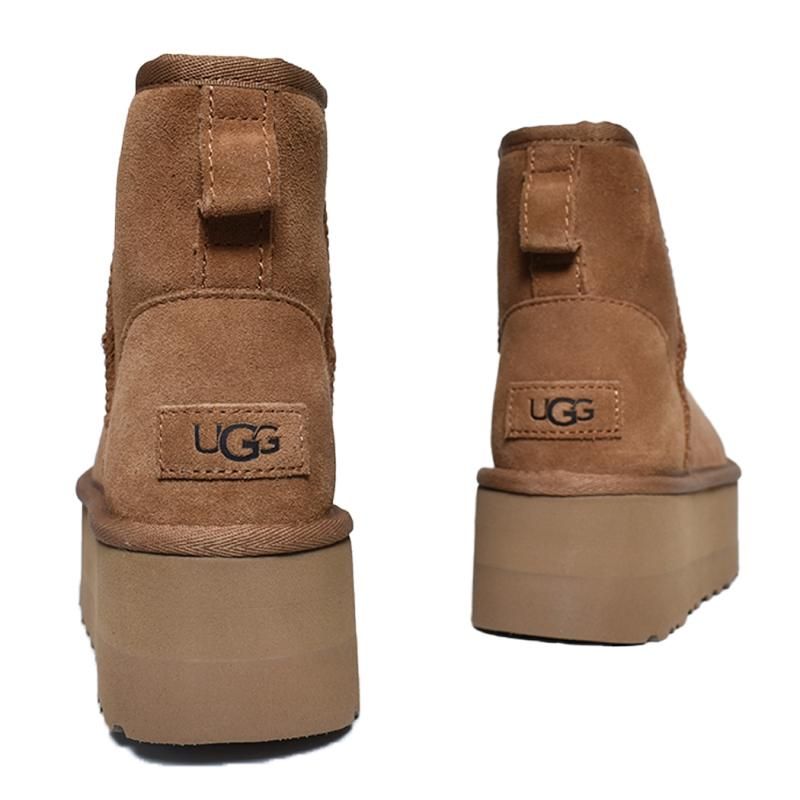 UGG WOMENS CLASSIC MINI PLATFORM CHESTNUT アグ ムートン