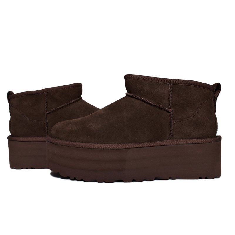 UGG WOMENS CLASSIC ULTRA MINI PLATFORM BURNT CEDAR アグ ムートン