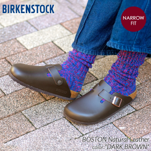 BIRKENSTOCK BOSTON Natural Leather ( NARROW FIT ) DARK BROWN ӥ륱󥷥ȥå ܥȥ 쥶 ǥ  60103