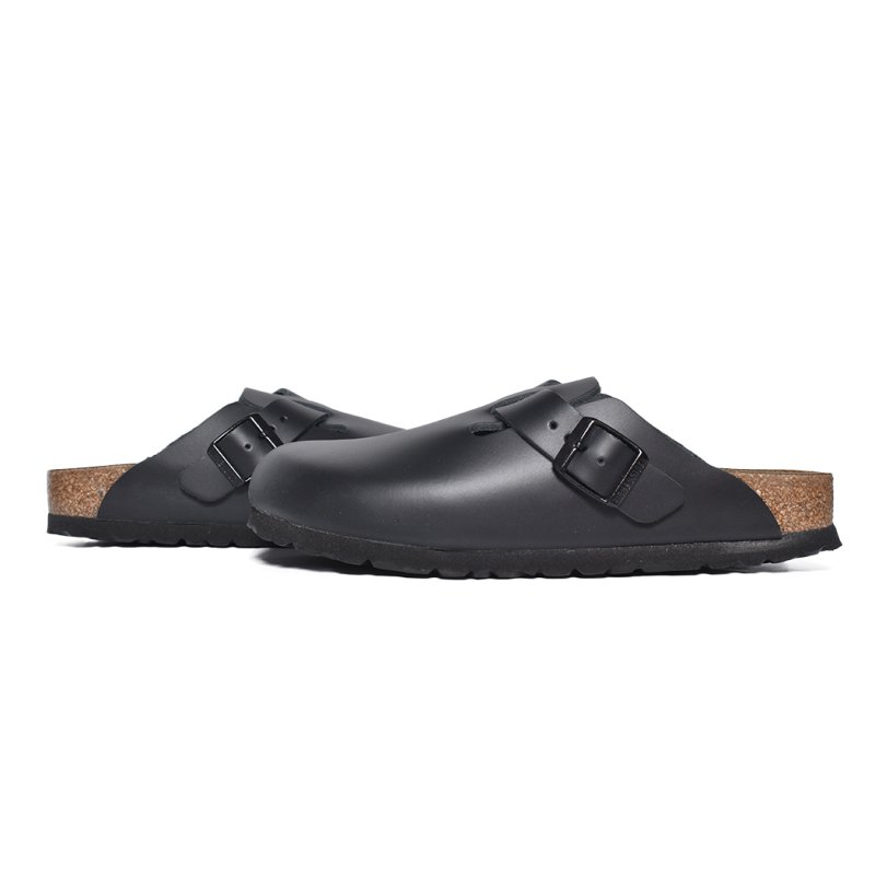 BIRKENSTOCK BOSTON Natural Leather ( NARROW FIT ) BLACK 