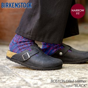 BIRKENSTOCK BOSTON Oiled Leather ( NARROW FIT ) BLACK ビルケンシュトック ボストン オイルレザー レディース サンダル 黒 59463