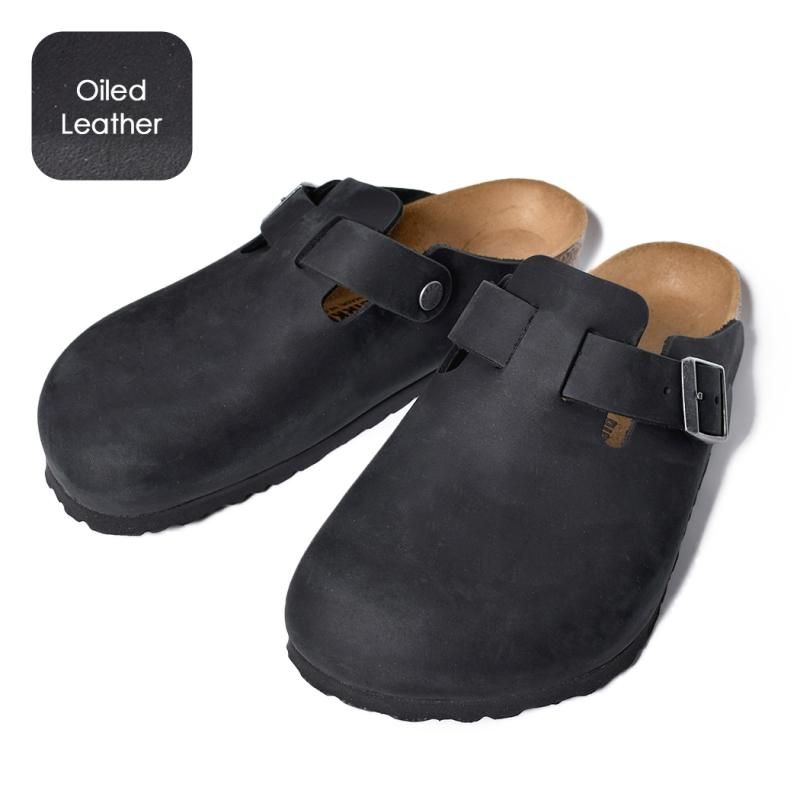 BIRKENSTOCK BOSTON Oiled Leather ( REGULAR FIT ) BLACK ӥ륱󥷥ȥå ܥȥ 쥶    59461