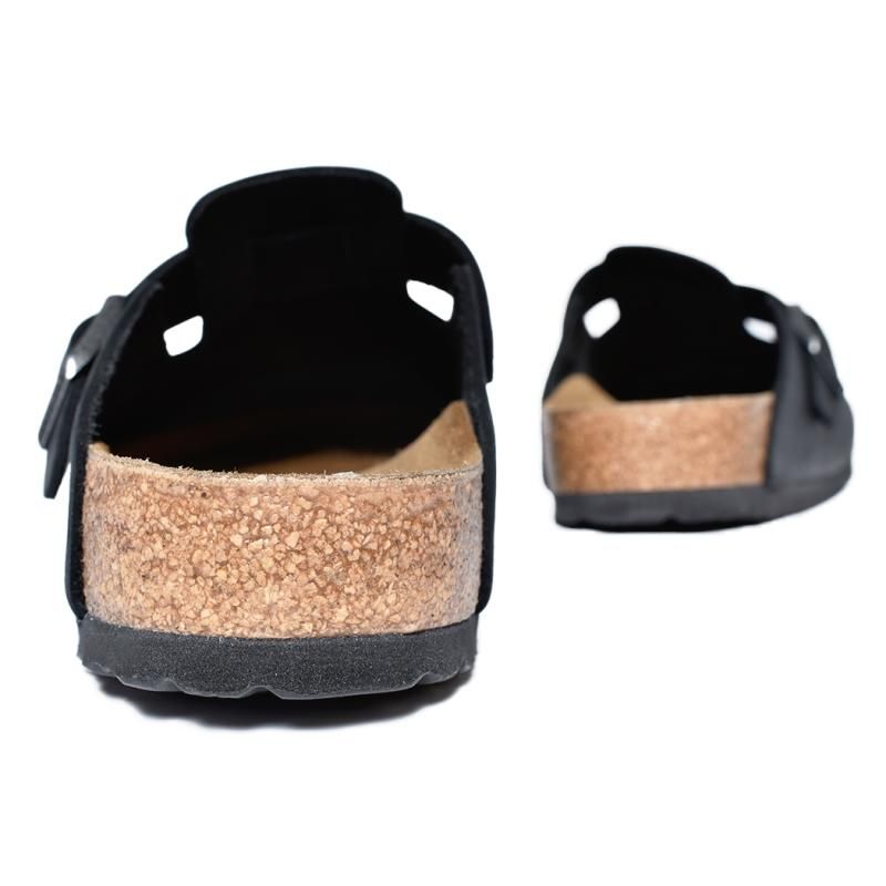 BIRKENSTOCK BOSTON Oiled Leather ( REGULAR FIT ) BLACK