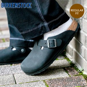 BIRKENSTOCK BOSTON Oiled Leather ( REGULAR FIT ) BLACK ビルケンシュトック ボストン オイルレザー メンズ サンダル 黒 59461