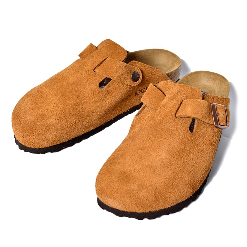 BIRKENSTOCK BOSTON SOFT FOOTBED SUEDE ( NARROW FIT ) MINK