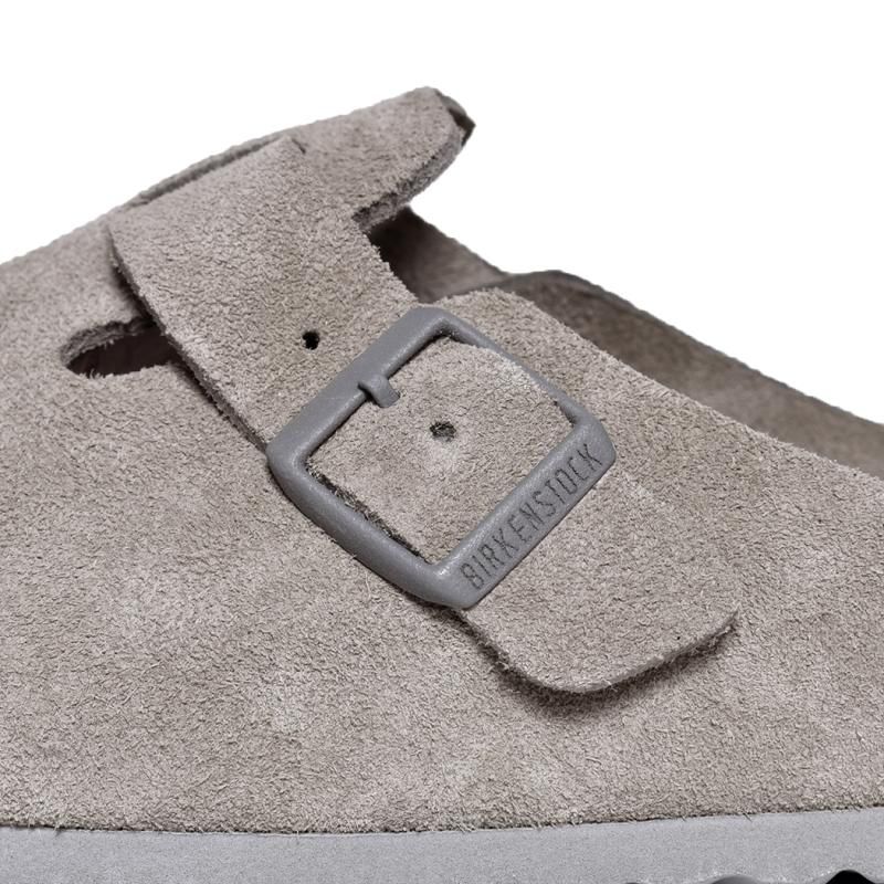 BIRKENSTOCK BOSTON SOFT FOOTBED SUEDE ( REGULAR FIT ) STONE BIRKENSTOCK BOSTON SOFT FOOTBED SUEDE ( REGULAR FIT ) STONE