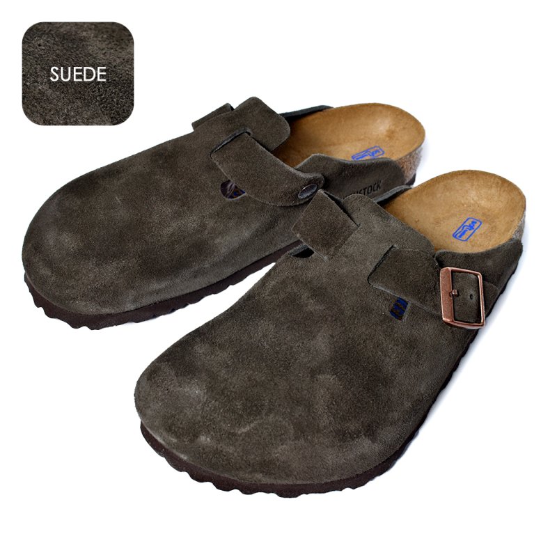 BIRKENSTOCK BOSTON SOFT FOOTBED SUEDE ( REGULAR FIT ) MOCHA