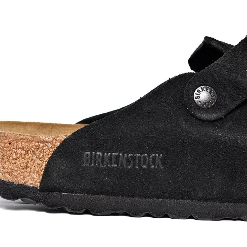 BIRKENSTOCK BOSTON SOFT FOOTBED SUEDE ( REGULAR FIT ) BLACK