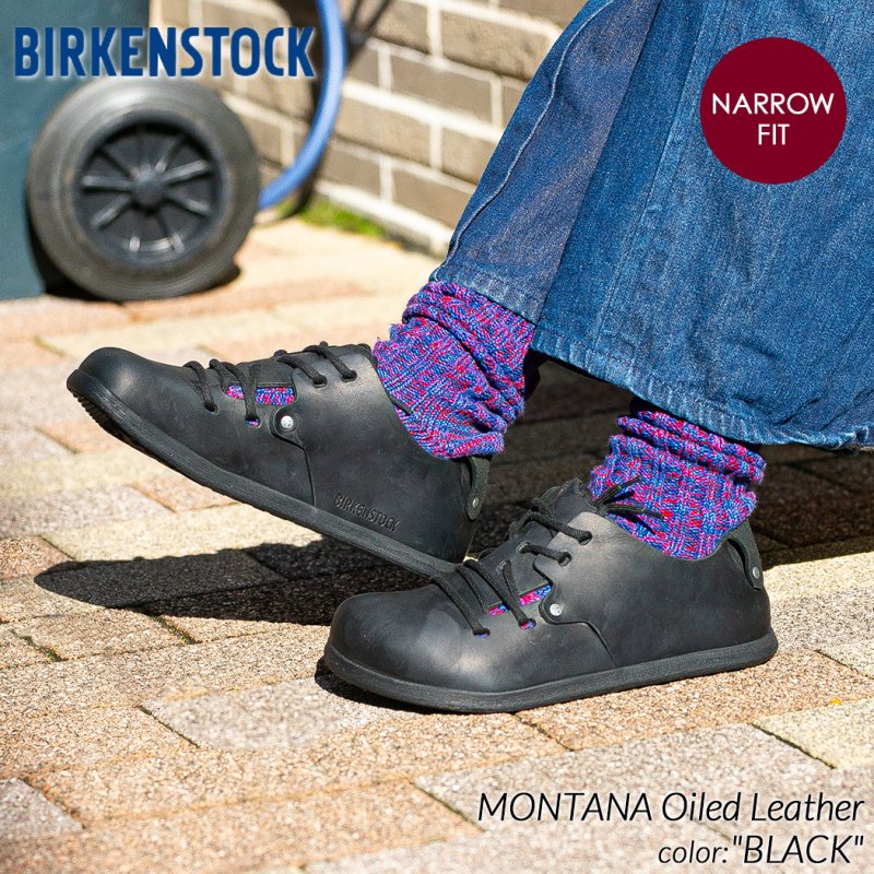 BIRKENSTOCK MONTANA Oiled Leather ( NARROW FIT ) BLACK ビルケンシュトック モンタナ レザー  シューズ レディース レースアップ 199263 - 海外限定 日本未発売 希少モデル スニーカー ショップ シューズ 大阪 北堀江 ...