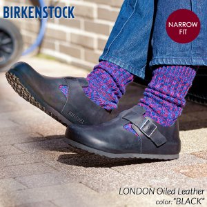 BIRKENSTOCK LONDON Oiled Leather ( NARROW FIT ) BLACK ビルケンシュトック ロンドン レザー シューズ レディース ベルト 166543