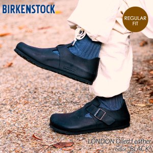 BIRKENSTOCK LONDON Oiled Leather ( REGULAR FIT ) BLACK ビルケンシュトック ロンドン レザー シューズ メンズ ベルト 166541