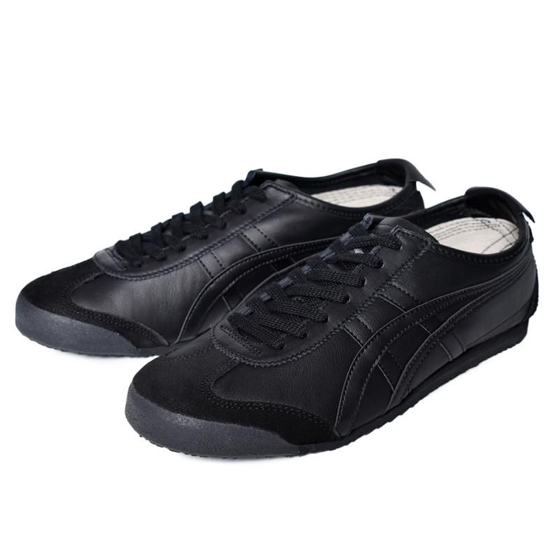 mexico66男性と女性のためのブラックレザースポーツカジュアルシューズ Onitsuka Tiger MEXICO 66 