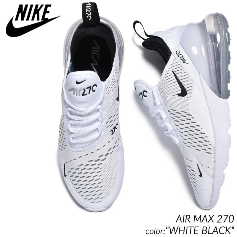 NIKE AIR MAX 270 WHITE BLACK 90 95 97 AH8050 100 IMPORT SHOES