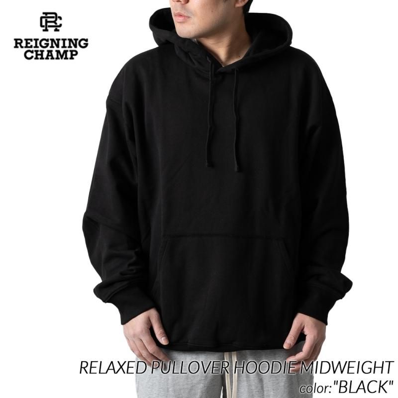 REIGNING CHAMP RELAXED PULLOVER HOODIE MIDWEIGHT BLACK 쥤˥󥰥 ѡ (  ֥å 졼˥󥰥 RC-3719 )