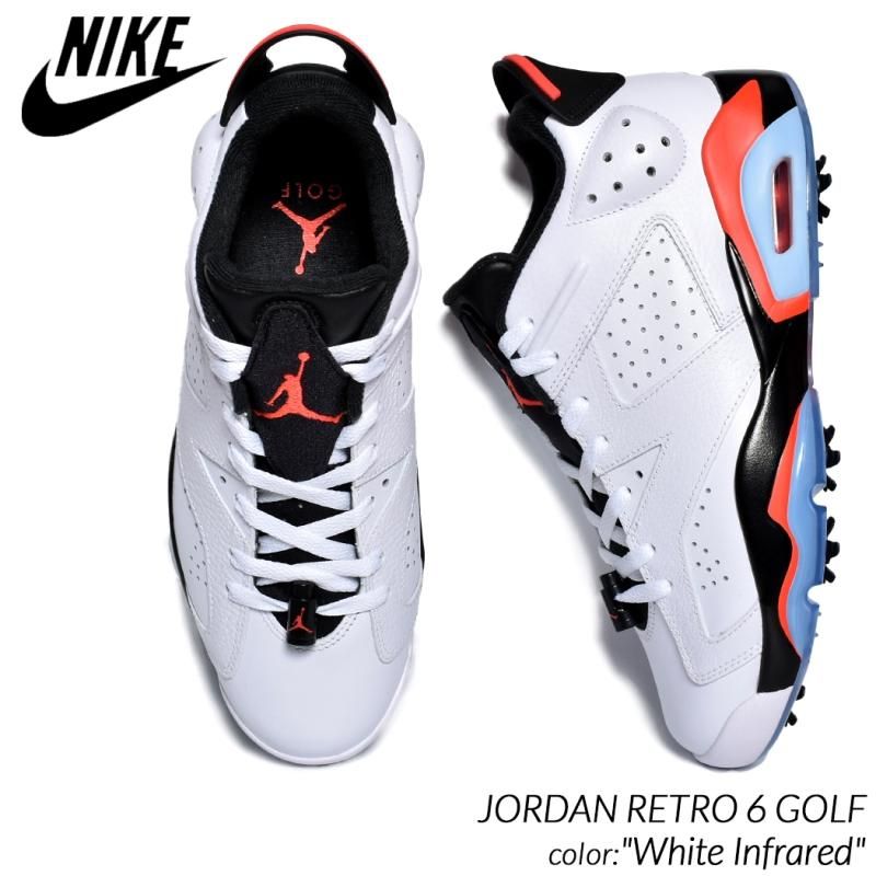 NIKE JORDAN RETRO 6 GOLF White Infrared ナイキ エア ジョーダン レトロ ゴルフ スニーカー ( 白  ホワイト 赤 ゴルフシューズ DV1376-106 ) - 海外限定 日本未発売 希少モデル スニーカー ショップ シューズ 大阪 北堀江  プレシャスプレイス【 IMPORT SHOES