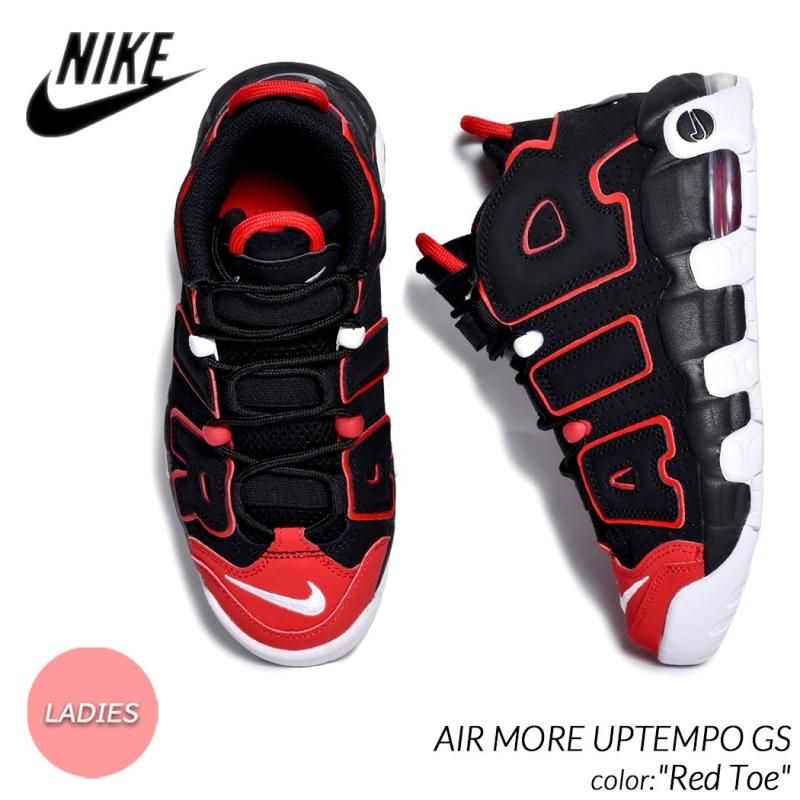 Nike air more uptempo red and black on sale