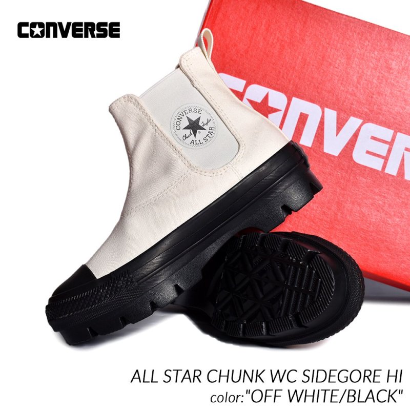 CONVERSE ALL STAR CHUNK WC SIDEGORE HI OFF WHITE/BLACK コンバース オールスター チャンク  サイドゴア ハイ スニーカー 厚底 31312130 - 海外限定 日本未発売 希少モデル スニーカー ショップ シューズ 大阪 北堀江 ...