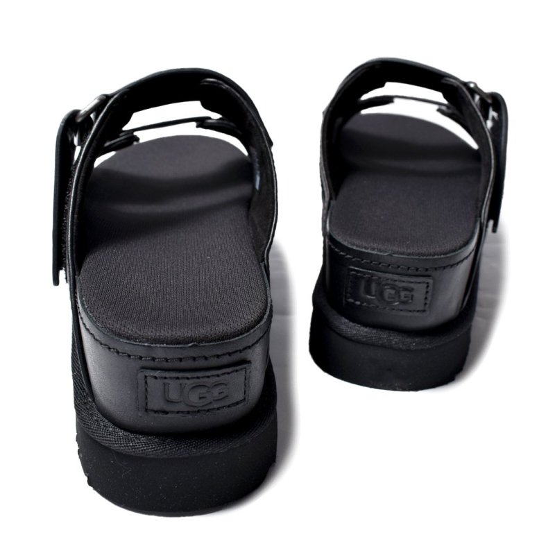 UGG W GOLDENSTAR HI SLIDE SANDAL BLACK アグ ウィメンズ ゴールデンスター ハイ スライド サンダル  レディース ( レザー 厚底 1152651 ) - 海外限定 日本未発売 希少モデル スニーカー ショップ シューズ 大阪 北堀江  プレシャスプレイス【 IMPORT SHOES u0026