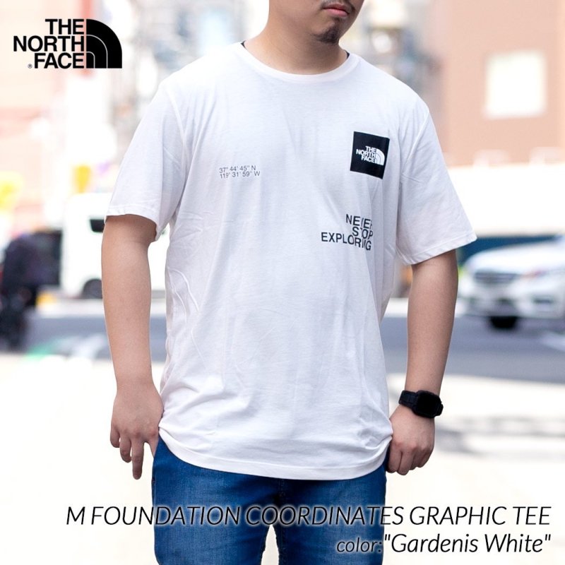 海外限定 THE NORTH FACE M FOUNDATION COORDINATES GRAPHIC TEE White ザ ノースフェイス  Tシャツ 日本未発売 NF0A882ZV3L - 海外限定 日本未発売 希少モデル スニーカー ショップ シューズ 大阪 北堀江 プレシャスプレイス【  IMPORT SHOES & CLOTHES SHOP PRECIOUS PLACE】