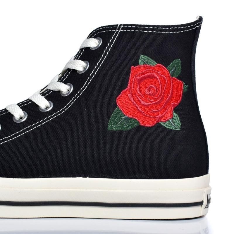 バラ CONVERSE ALL STAR (R) ROSEEMBROIDERY HI BLACK コンバース